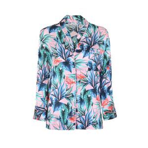 Dee Ocleppo Floral Print Silk Sleepwear Top Women Multicolor Pajamas